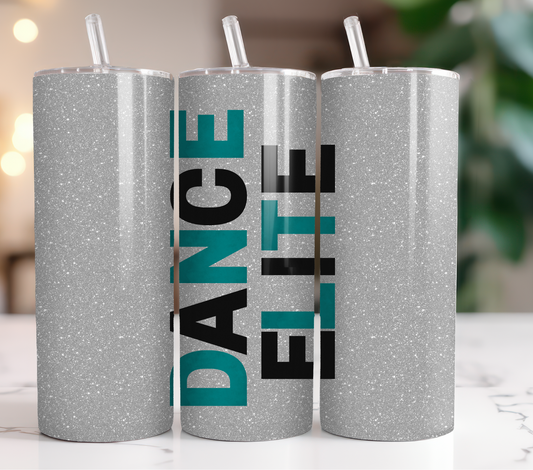 Silver Black and Green Dance Elite Personalized Tumbler