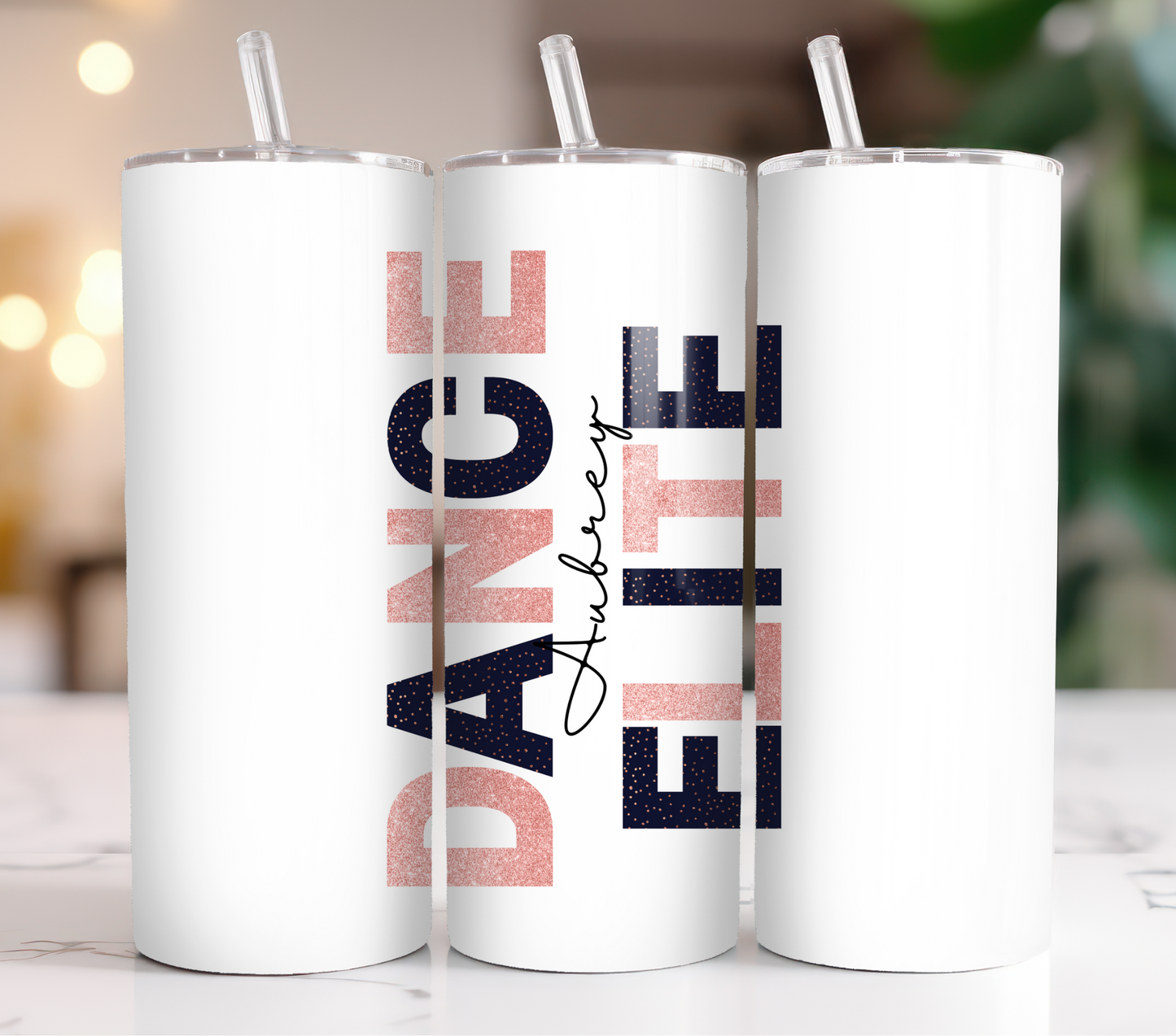 White Dance Elite Personalized Tumbler