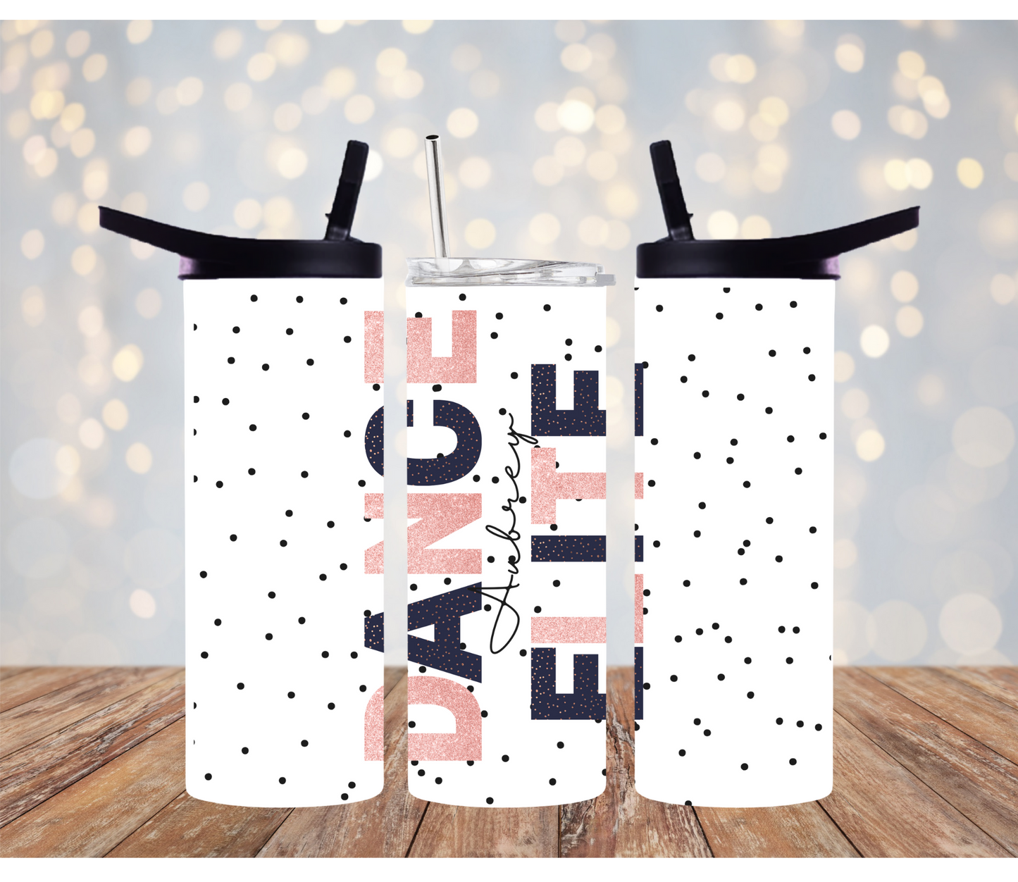 Polka Dot Dance Elite Personalized Tumbler