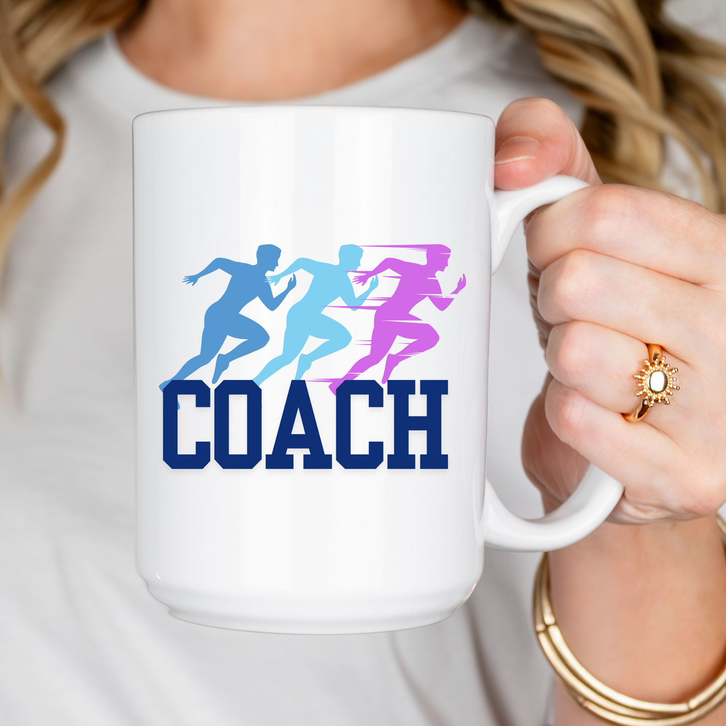 “Running Coach” – 15 oz Coffee Mug for Coaches Who Go the Extra Mile