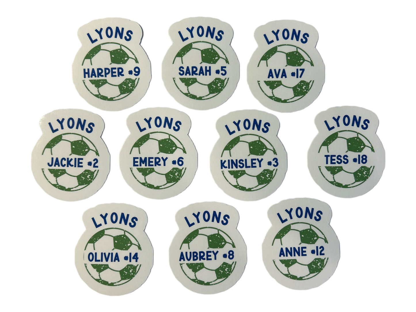 Personalized Soccer team stickers