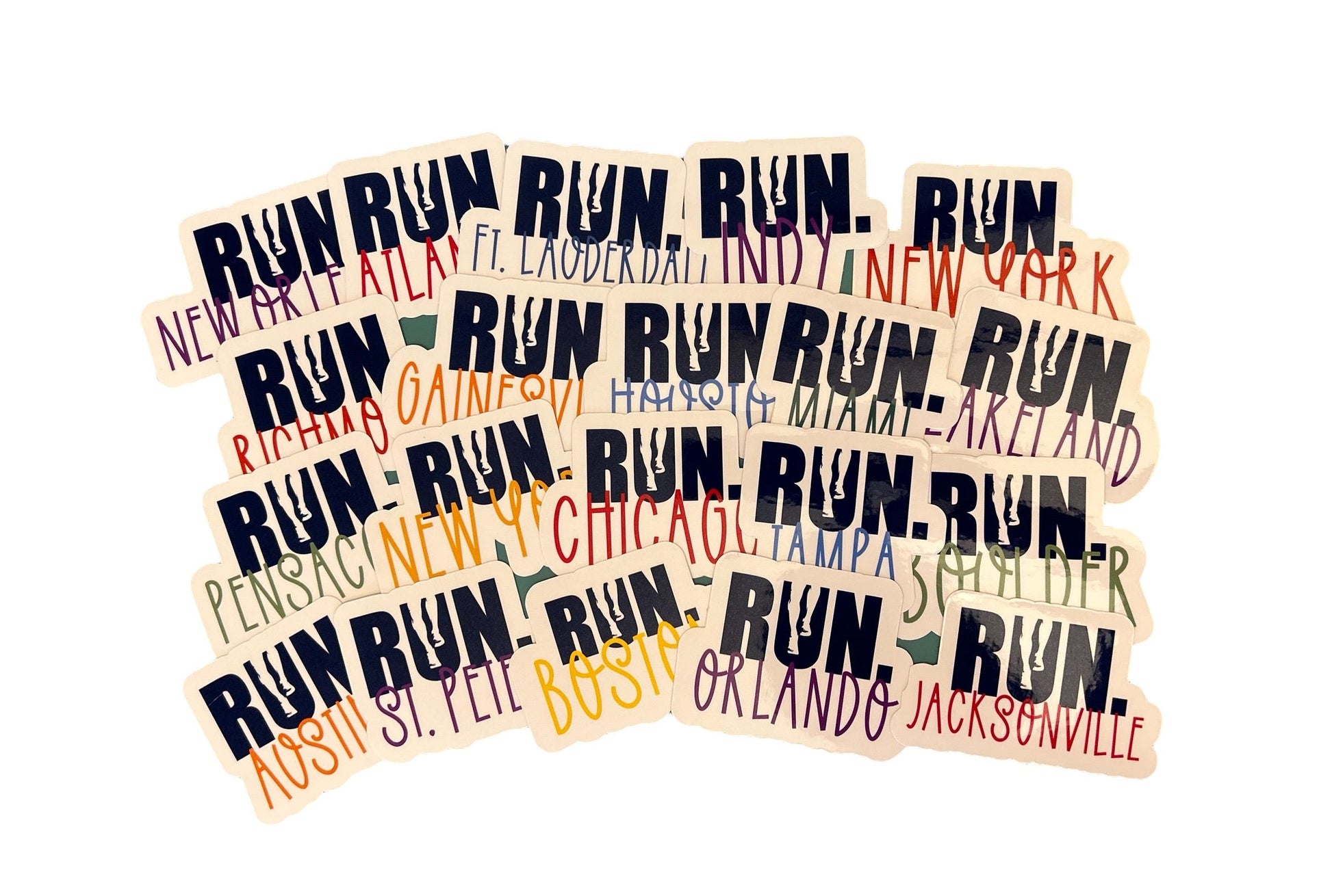 RUN Jacksonville Sticker or Magnet | Marathon sticker for water bottle | Running motivation decal | Custom running magnet Jacksonville, FL