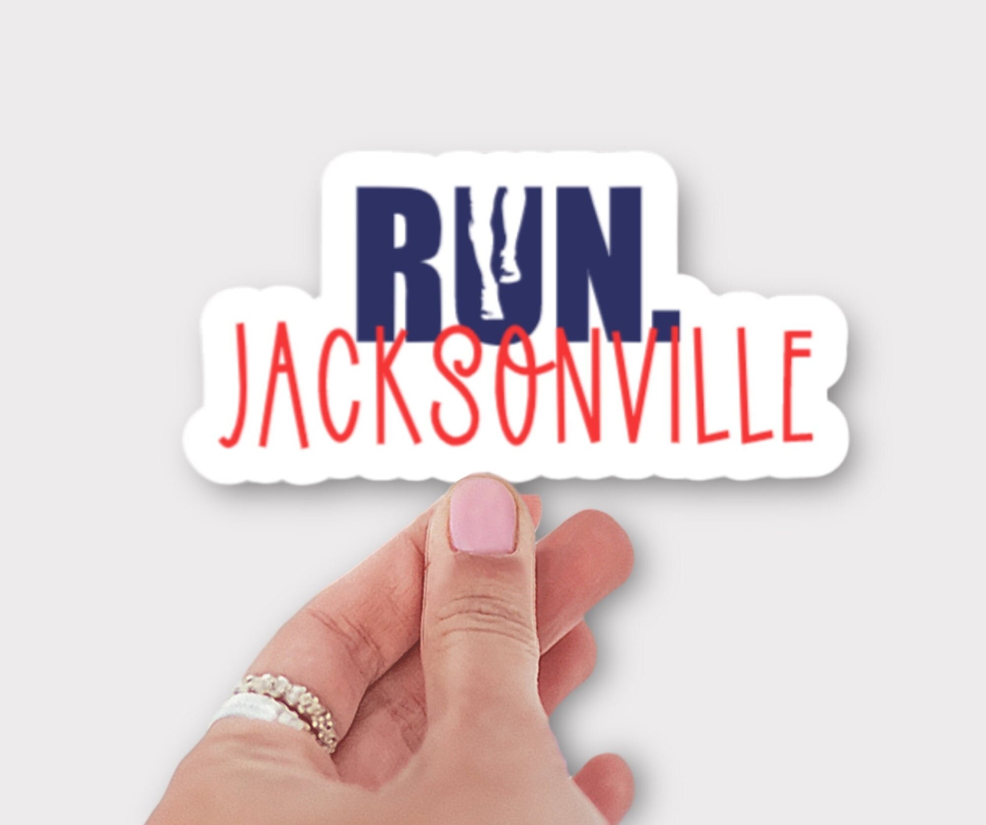 RUN Jacksonville Sticker or Magnet | Marathon sticker for water bottle | Running motivation decal | Custom running magnet Jacksonville, FL