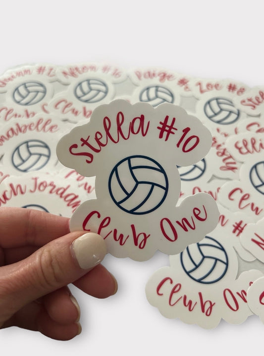 Personalized Team Volleyball stickers | Set of 10-15 Stickers | Custom Volleyball gift | Volleyball team gift | End of season gifts