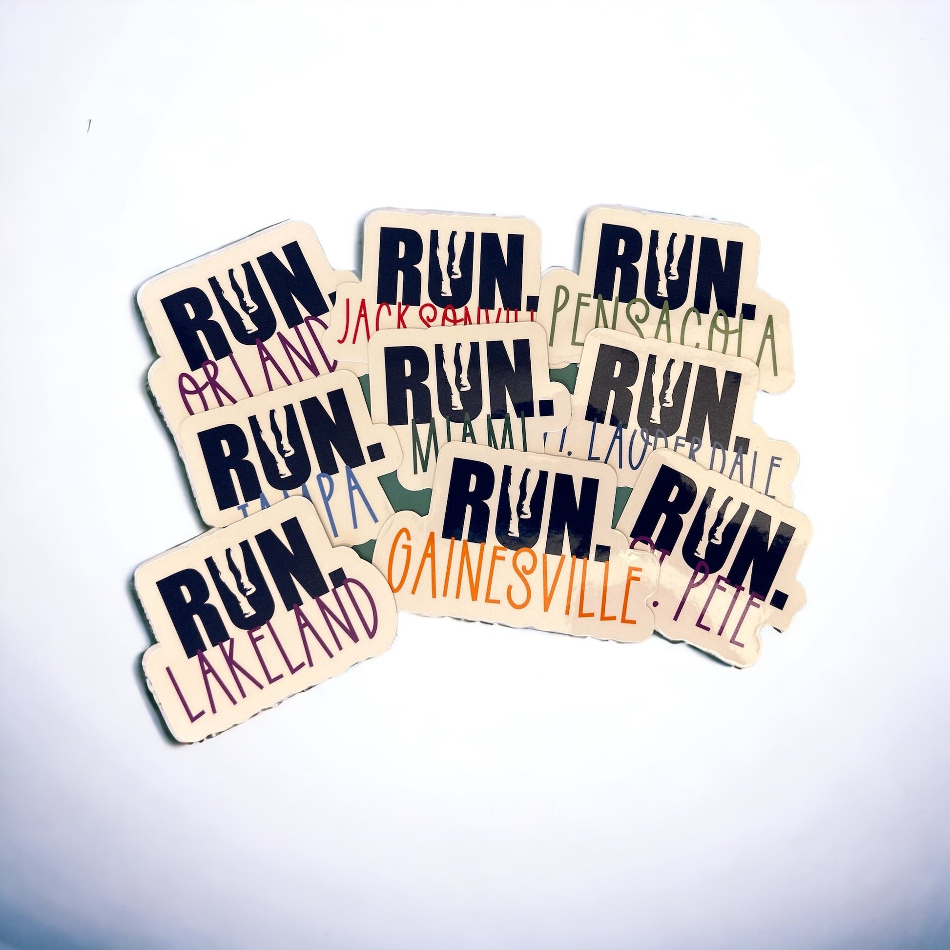 RUN Jacksonville Sticker or Magnet | Marathon sticker for water bottle | Running motivation decal | Custom running magnet Jacksonville, FL