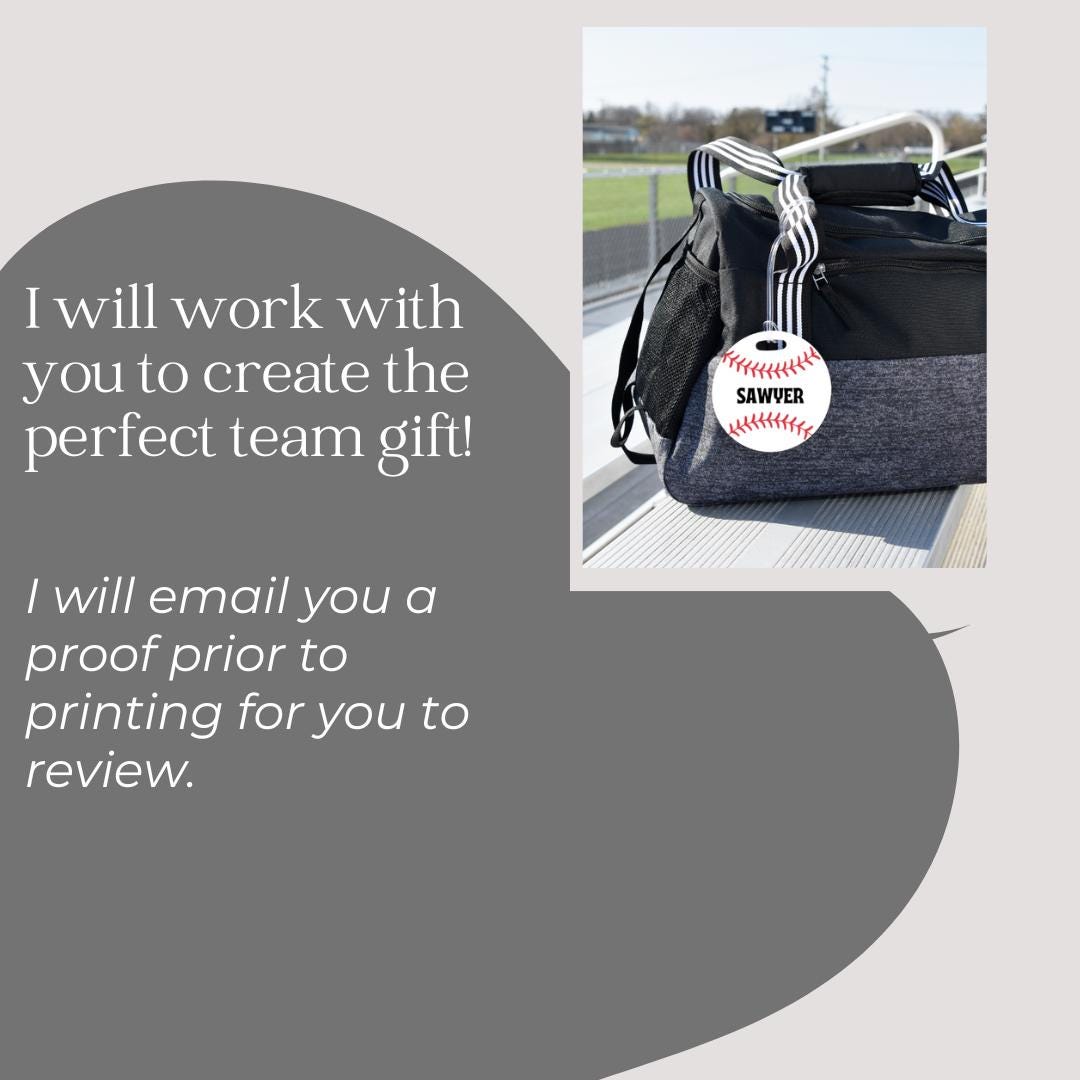 Personalized Softball Bag Tag | Softball Aluminum Luggage Tag | Custom Softball team gift | Sports Bag Tag | Bookbag tag | Softball bat bag