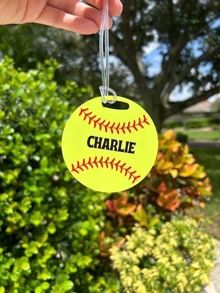 Personalized Softball Bag Tag | Softball Aluminum Luggage Tag | Custom Softball team gift | Sports Bag Tag | Bookbag tag | Softball bat bag