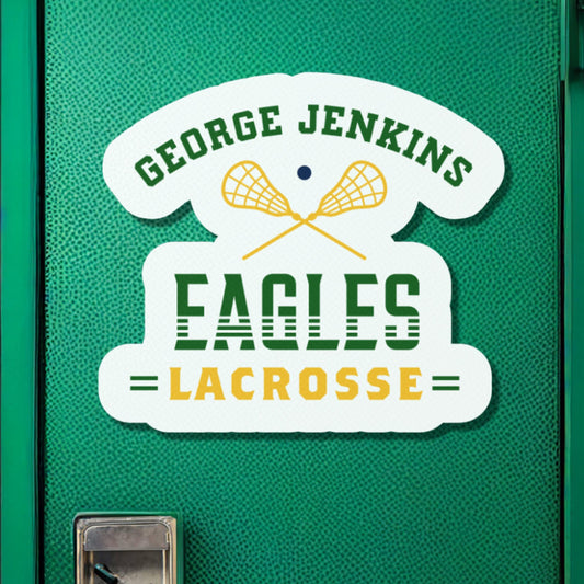 Personalized Lacrosse Magnet | Custom Team Name & Player Name | High School Lacrosse Locker Decor | Senior Night Gift | Sports Team Gift