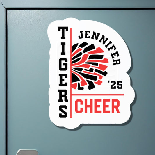 Personalized Cheer Locker Magnet | Custom Cheerleader Name & Number | Senior Night Gift | Cheer Team Spirit Magnet | Cheerleading Decor
