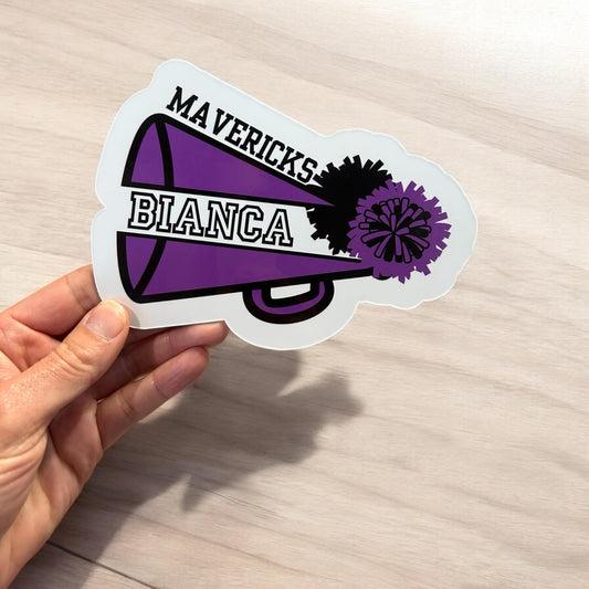Personalized Cheer Magnet for Locker | Cheer magnet for tumbler | Custom name Cheer gift | Cheer sticker | Cheer Team Gift