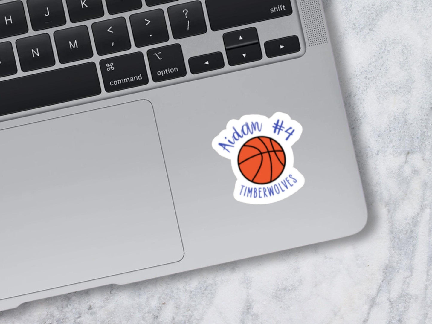 Personalized basketball team stickers