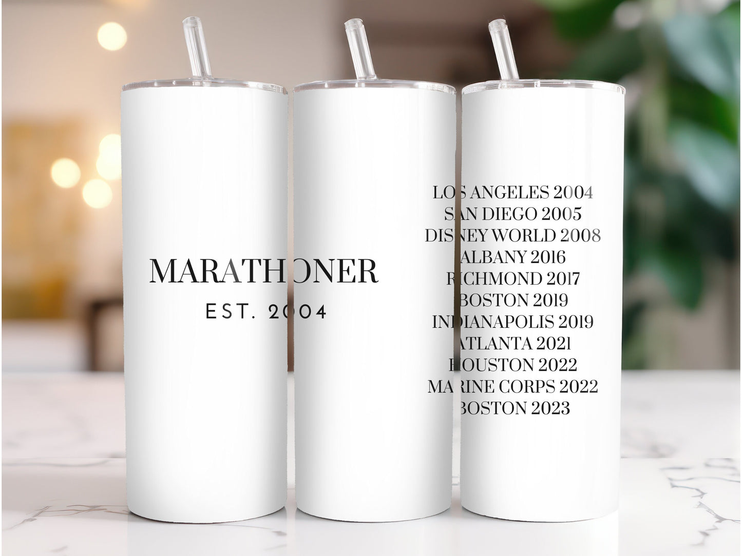 Marathoner EST Personalized Tumbler