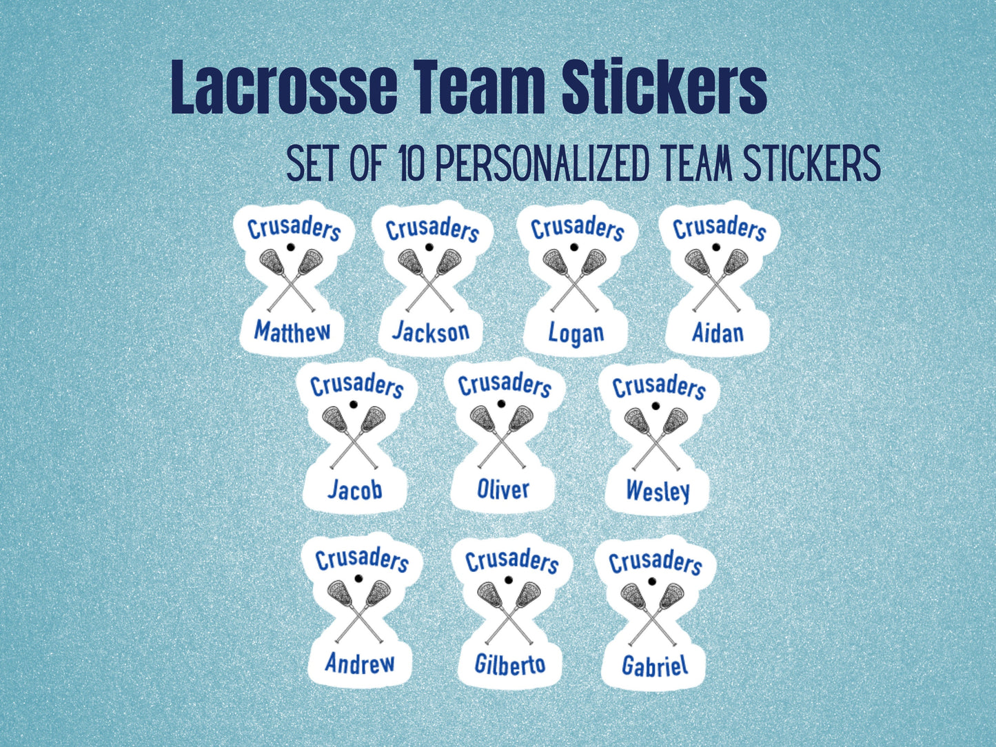 Lacrosse Team sticker set of 10