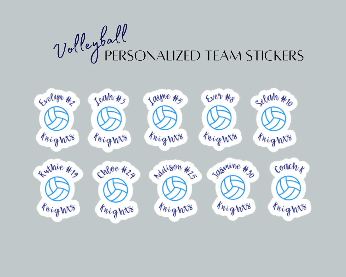 Personalized Team Volleyball stickers