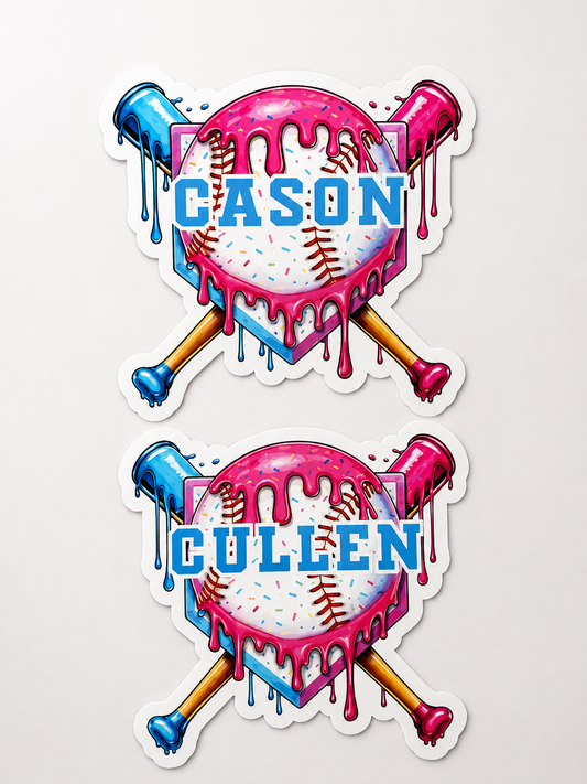 Baseball Drip Sticker | Personalized
