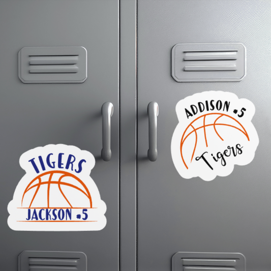 Personalized Basketball Magnets for Lockers