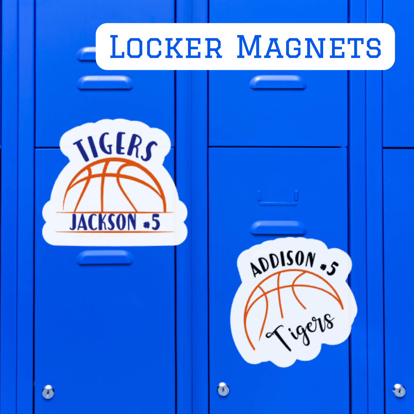 Personalized Basketball Magnets for Lockers