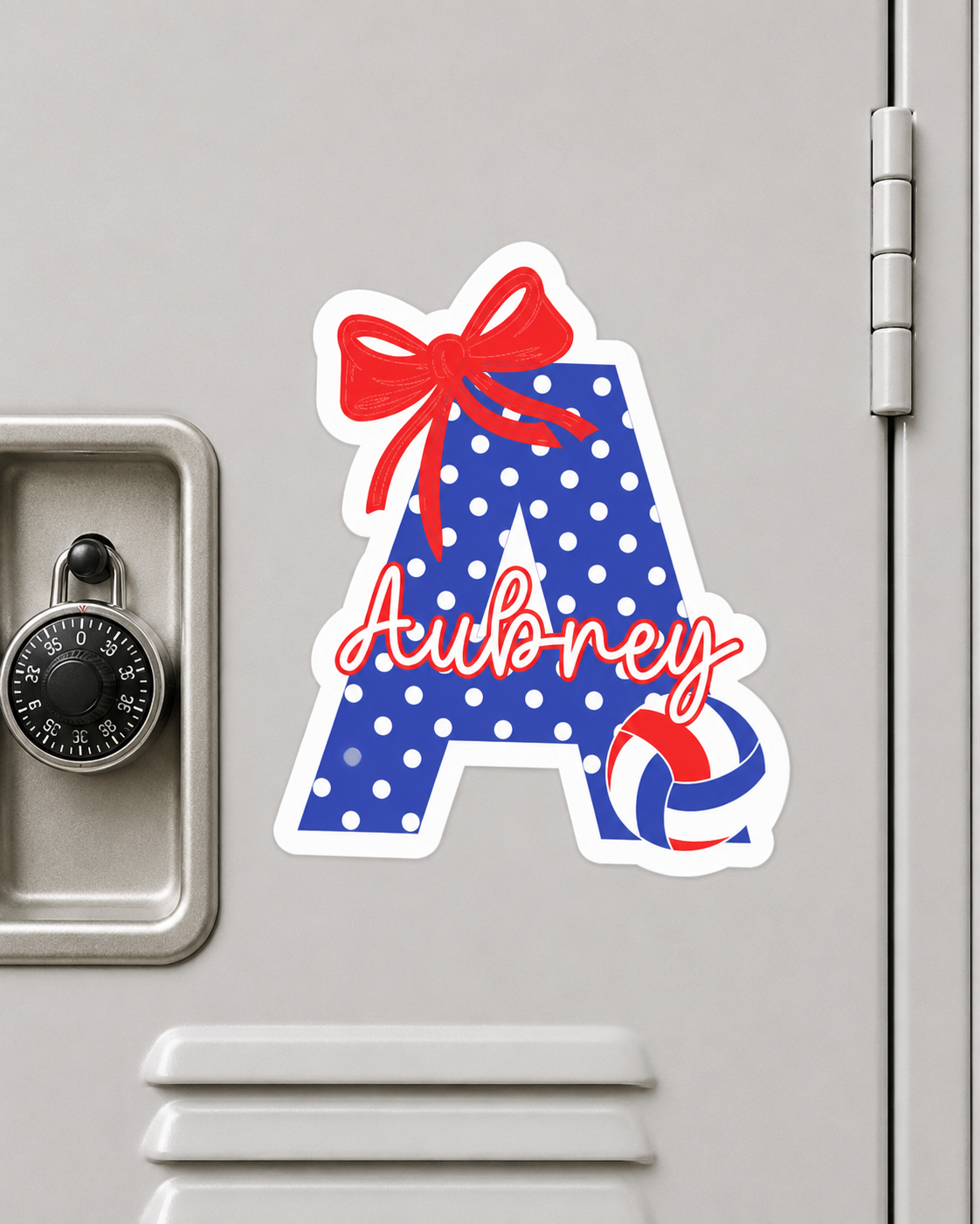 Personalized Volleyball Letter Magnet or Sticker