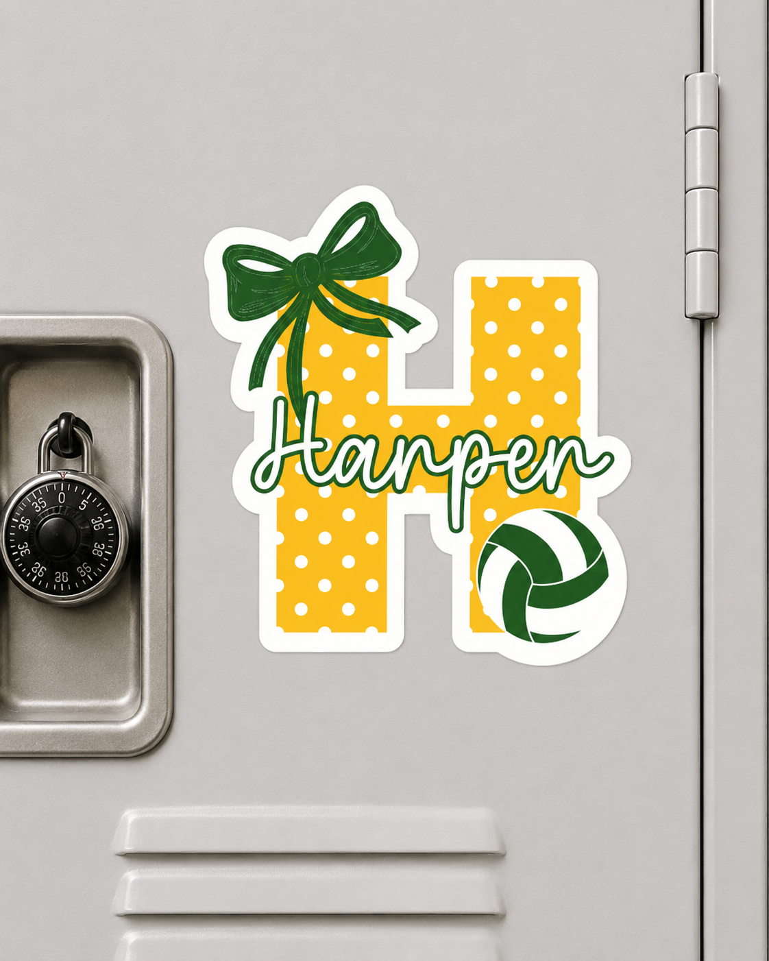 Personalized Volleyball Letter Magnet or Sticker