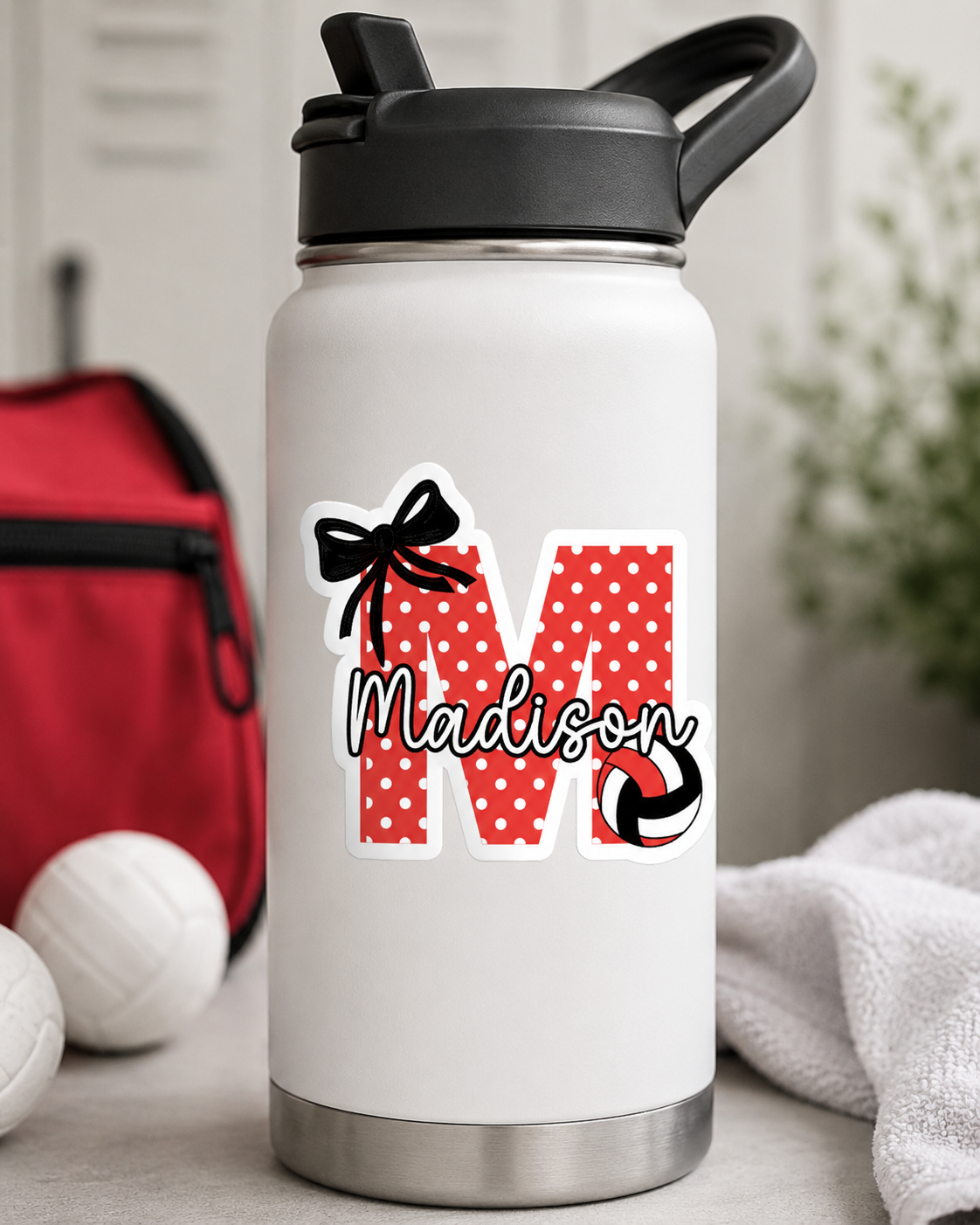 Personalized Volleyball Letter Magnet or Sticker