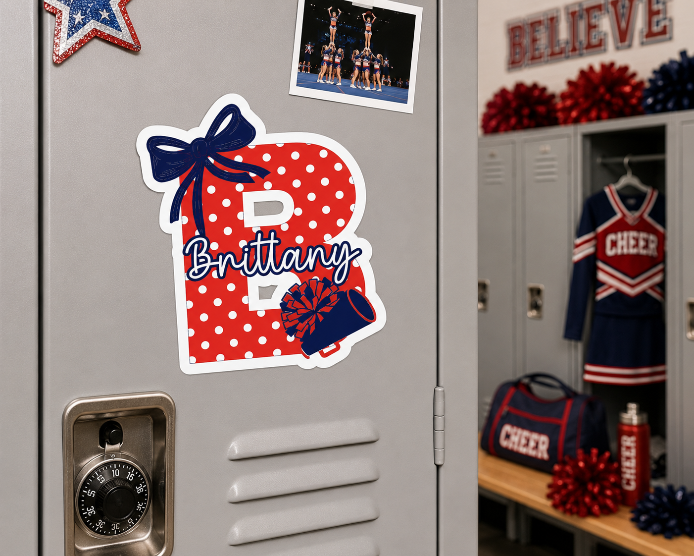 Personalized Cheer Letter Magnet or Sticker