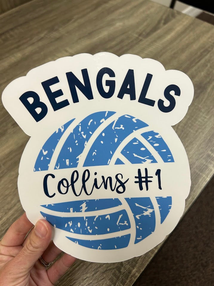 Personalized Volleyball Magnet for Locker or Sticker