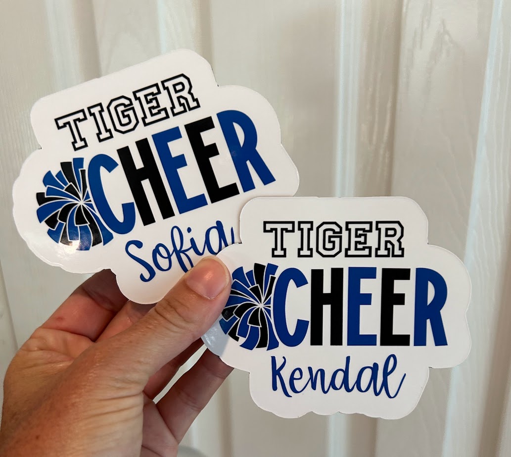 Personalized Cheer Sticker or Magnet