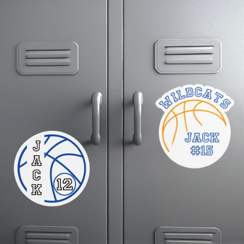 Personalized Basketball Magnets for Lockers