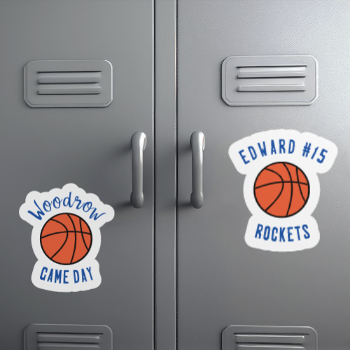 Personalized Basketball Magnets for Lockers