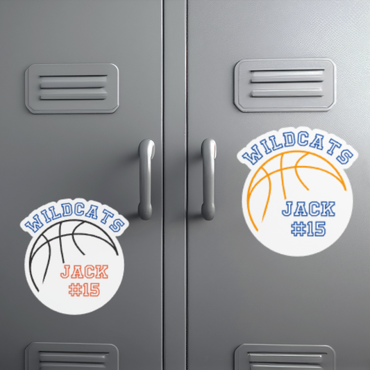 Personalized Basketball Magnets for Lockers