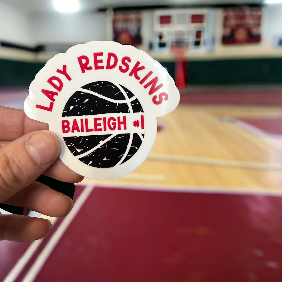 Personalized Basketball Sticker or Magnet