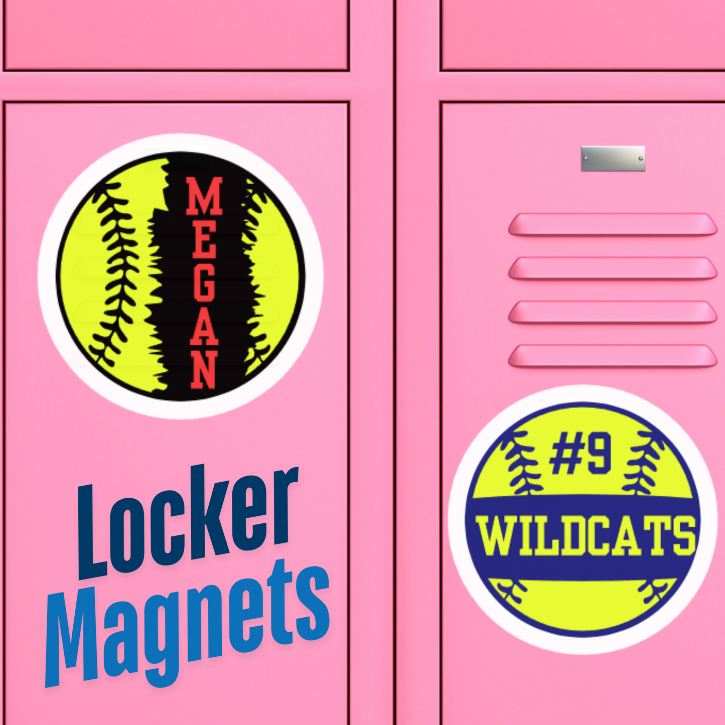 Personalized Softball Locker Magnets (Copy)