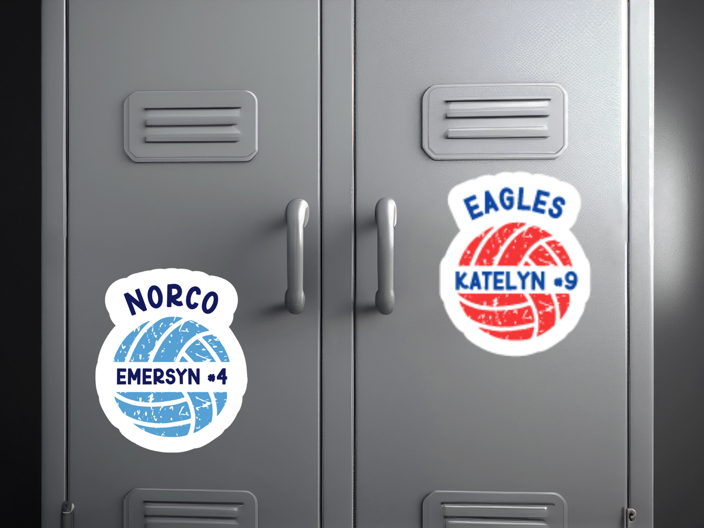 Personalized Volleyball Magnet for Locker or Sticker