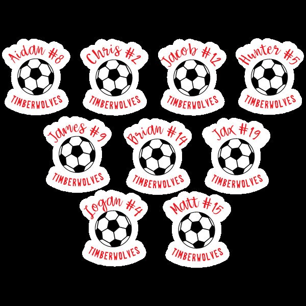 Personalized Soccer Sticker Set of 10