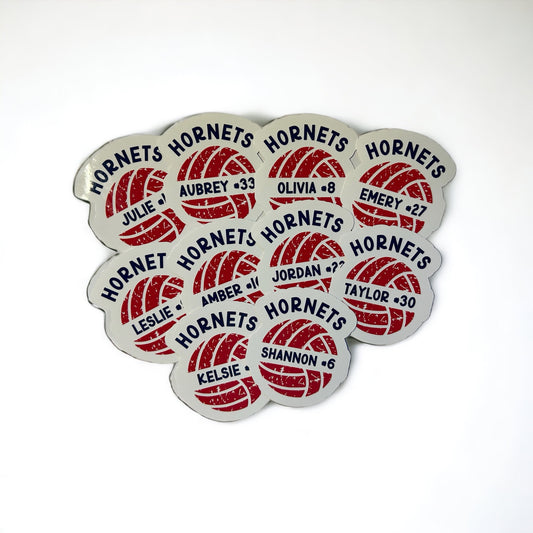 Personalized Team Volleyball stickers set of 10 | Sports Team name sticker | Custom volleyball decal | Volleyball team gift | Volleyball