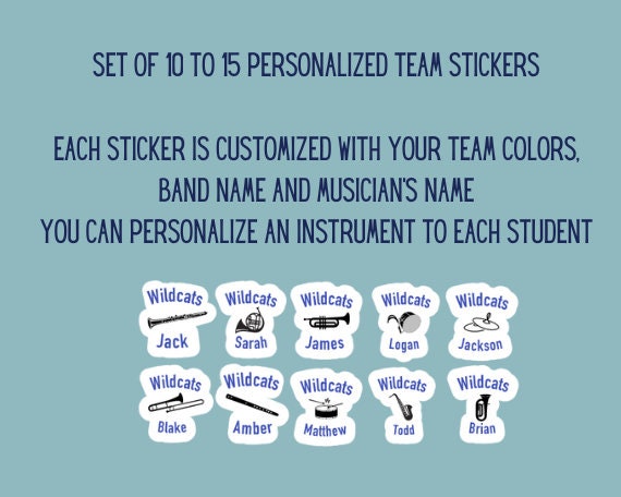 Personalized Marching Band stickers set