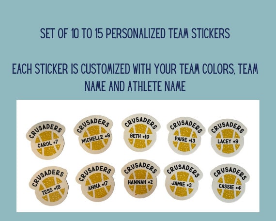 Personalized Tennis Team Stickers