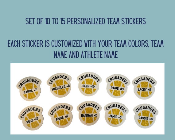 Personalized Tennis Team stickers