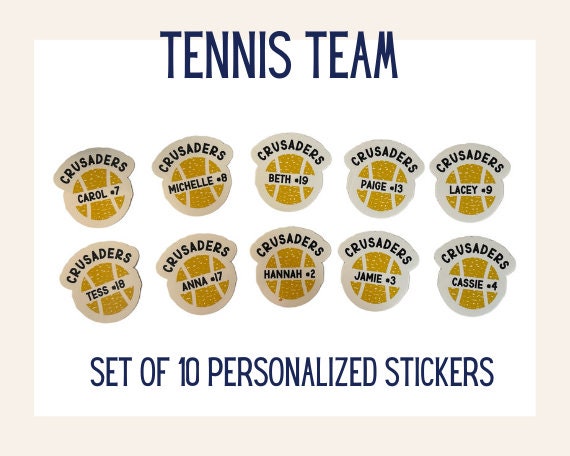 Personalized Tennis Team stickers