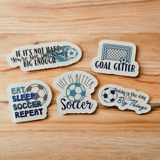 Soccer Sticker Set of 5 Stickers