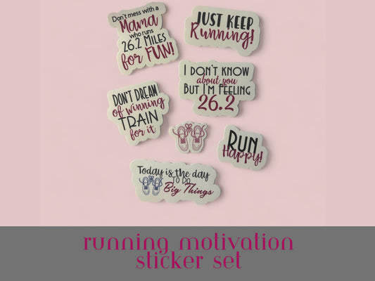 Motivation Running Sticker Set of 7 Stickers