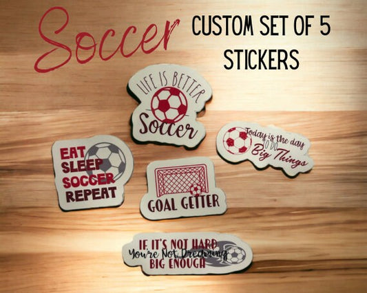 Soccer Sticker Set of 5 Stickers