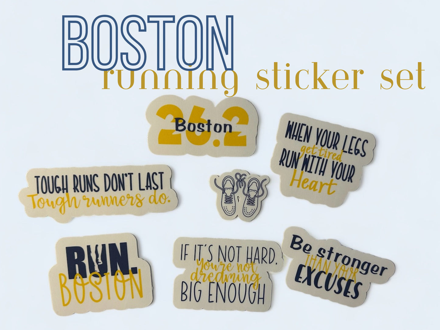 Boston Running Sticker Set