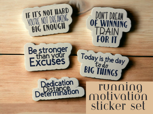 Motivation Running Sticker Set of 5 Stickers