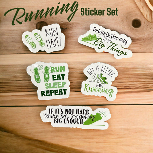 Running Sticker Set of 5 Stickers