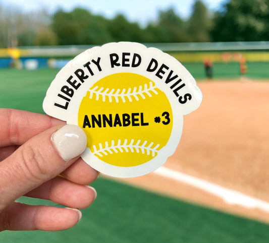 Personalized Softball Stickers | Custom Softball team gift | Gift for softball player | Softball Coach sticker | Softball end of season gift