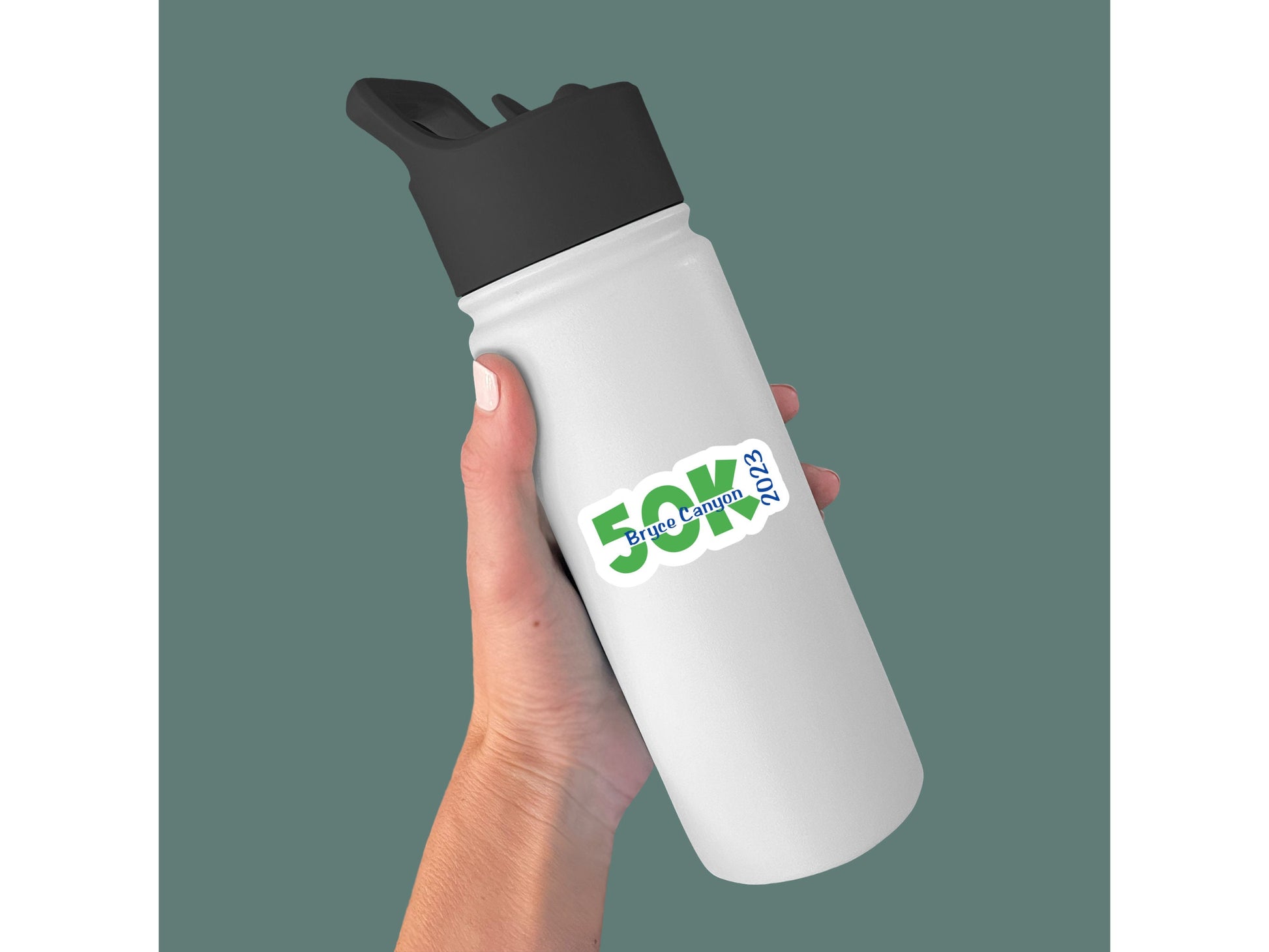 sticker on water bottle