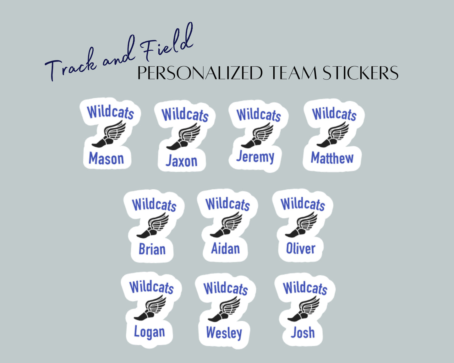 Track and Field Personalized Stickers