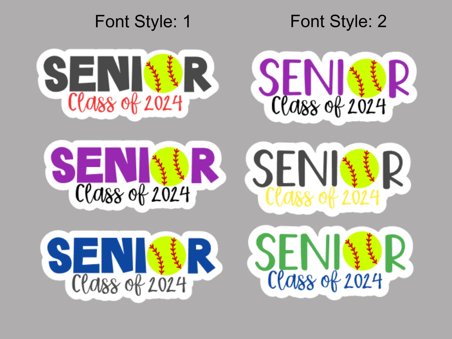 Senior Softball Sticker or Magnet