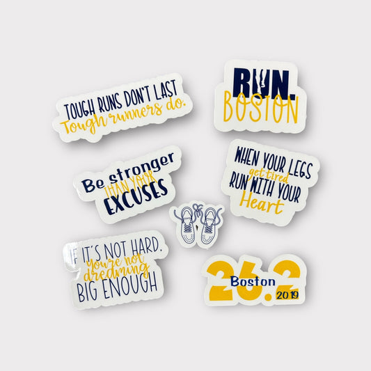 Boston Running Sticker Set